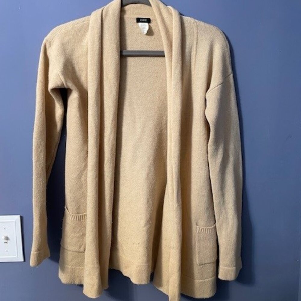 J.Crew Beige Wool Cashmere Cardigan Sweater XS